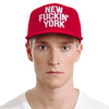 Red New Fuckin' York Baseballcap Hat - Snapback Closure (Cotton)