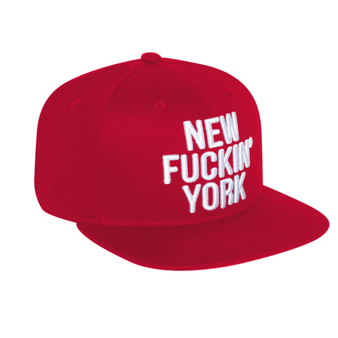 Red New Fuckin' York Baseballcap Hat - Snapback Closure (Cotton)